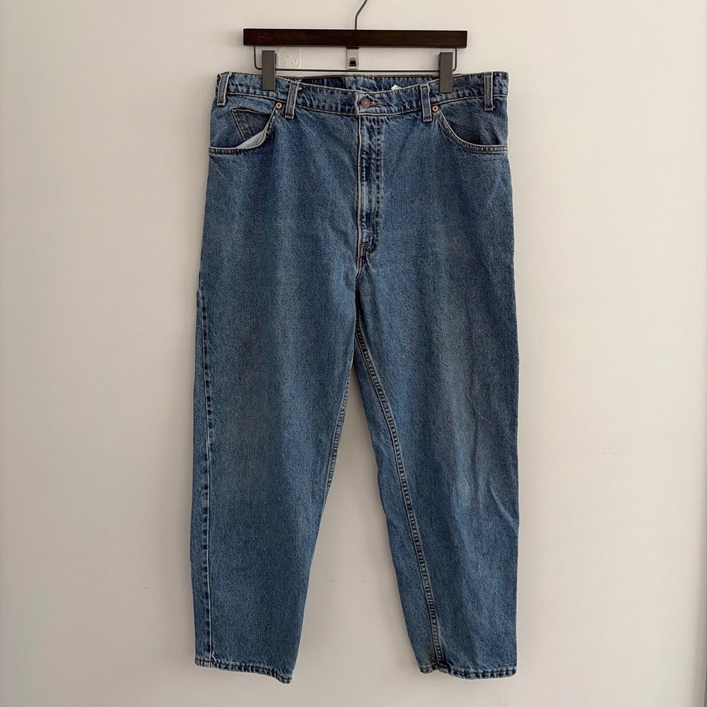 Vintage Levis 550 Orange Tab Relaxed Fit Tapered Leg Jeans 40x30 Blue USA Made